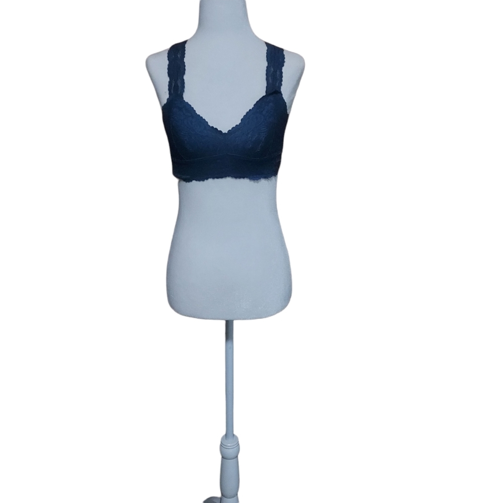 Intimately Free People XS Lace Bralette Blue Racer Bra shirt top Cropped…